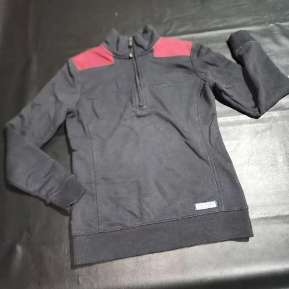 Vineyard Vines Other - Vineyard Vines Mens Black Burgundy 1/4 Zip Shep Shirt‎ Pullover XXS